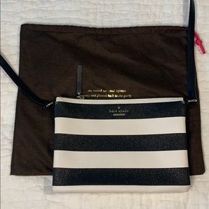 Kate Spade Black and White Stripe Crossbody
